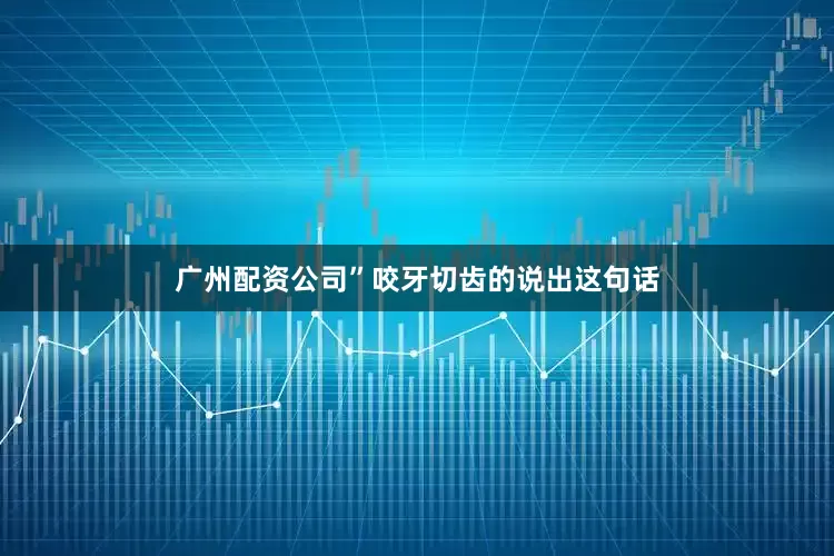 广州配资公司”咬牙切齿的说出这句话